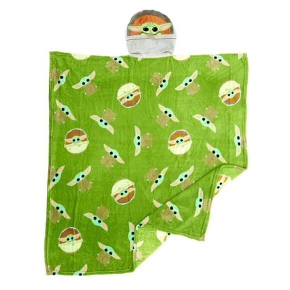Disney Store The Child Convertible Fleece Throw Star Wars The Mandalorian - Picture 1 of 7